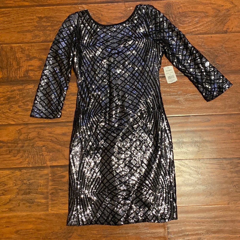🖤✨NWT MIDNIGHT DOLL DILLARDS Black and Grey Sequin Short Dress✨🖤